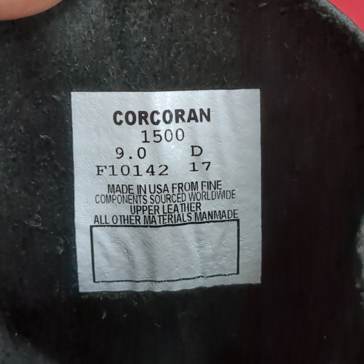 Corcoran 1500 10" Black Jump Boots Mens 9.0 Regular (14G 39cr- cb12-JUL99)