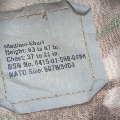 *Lot of Two* US Army Medium Short Multicam Flame Resistant Frac Uniform Top Shirt Used (OCP9- ea05-JUL106)