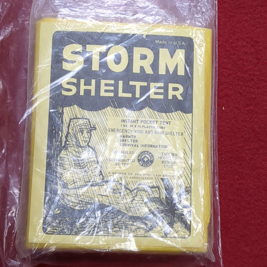 Vintage New In Package NIP STORM SHELTER Instant Pocket Tent 5oz 80” x 96” (06cc- ca9-JUL203)