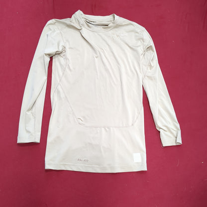 Nike Pro Combat Dri-Fit Tan Medium Regular Silks Gen III Level 1 Cold Weather Top Shirt (cw- ea04-JUL245)