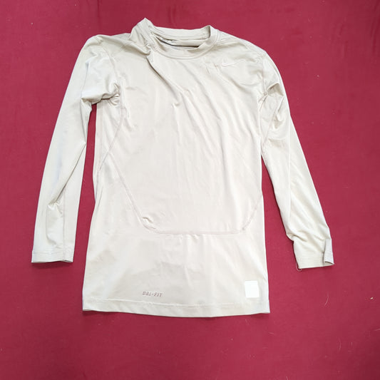 Nike Pro Combat Dri-Fit Tan Medium Regular Silks Gen III Level 1 Cold Weather Top Shirt (cw- ea04-JUL245)