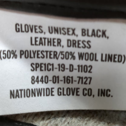 NEW - US Army Size 5 Men's/Women's Dress Black Leather Gloves (cb03-JUL252)