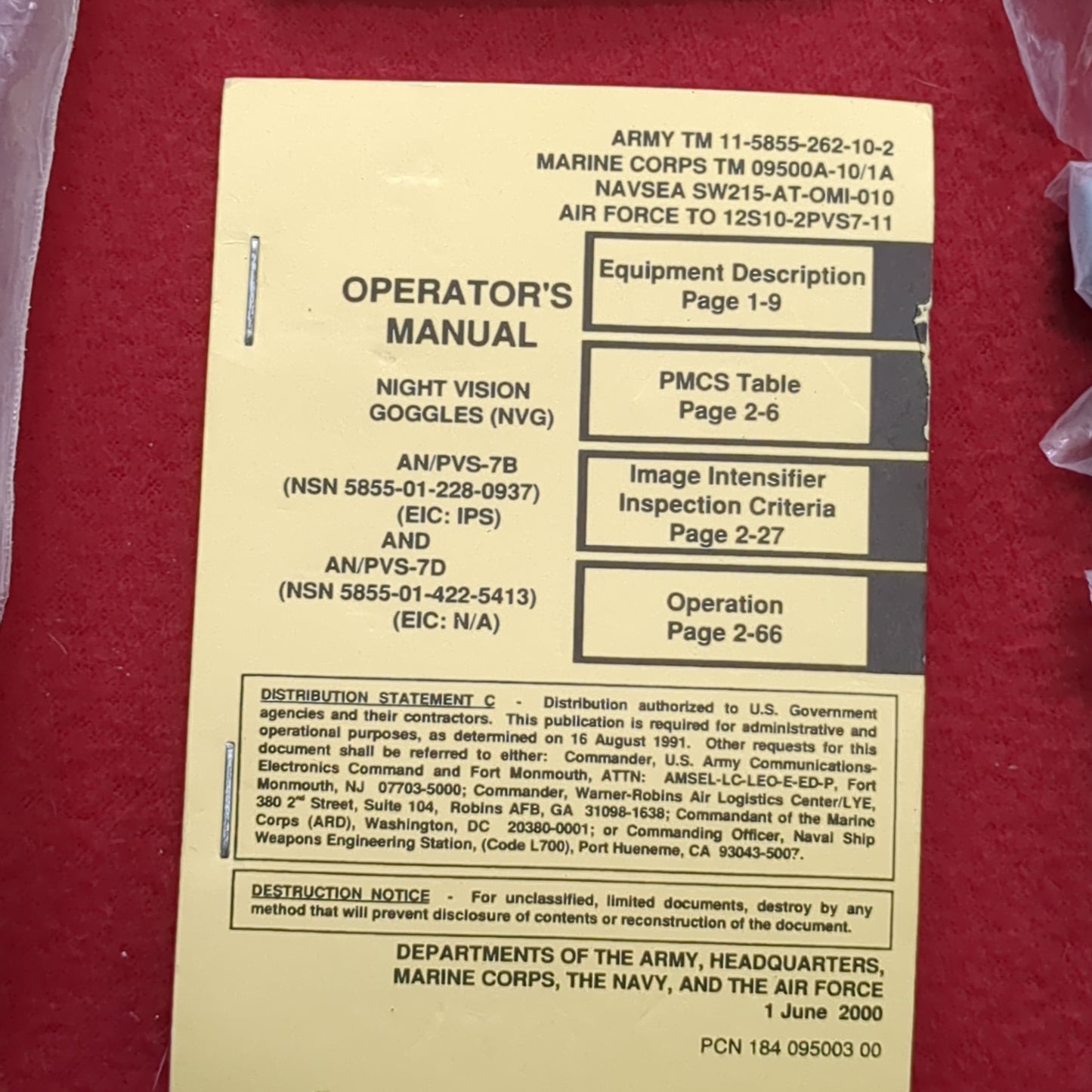 NVG Starter kit W/Manual (bar ac04-JUL306)