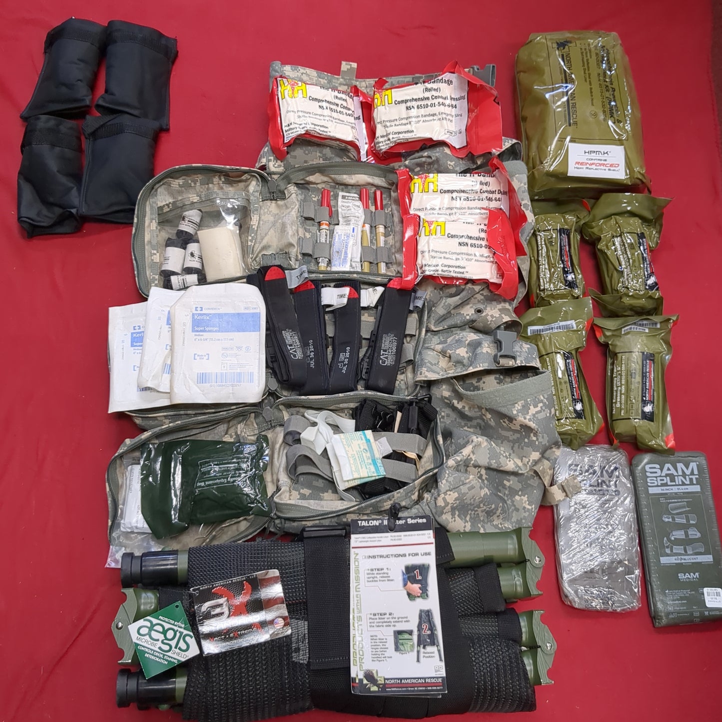 North American Rescue (NAR) Combat Casualty Response KIT Warrior Aid and Litter * WALK*  ACU *Loaded* (BA02-JUL401)