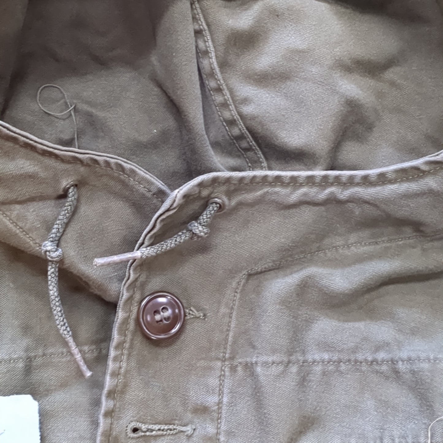 WWII Vintage 1943 Hood Field Jacket OD Green Small (aa12-19)