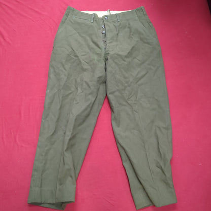 Vintage Medium Regular US Army Trousers Field Wool Serge OG-108 (aa14-8)