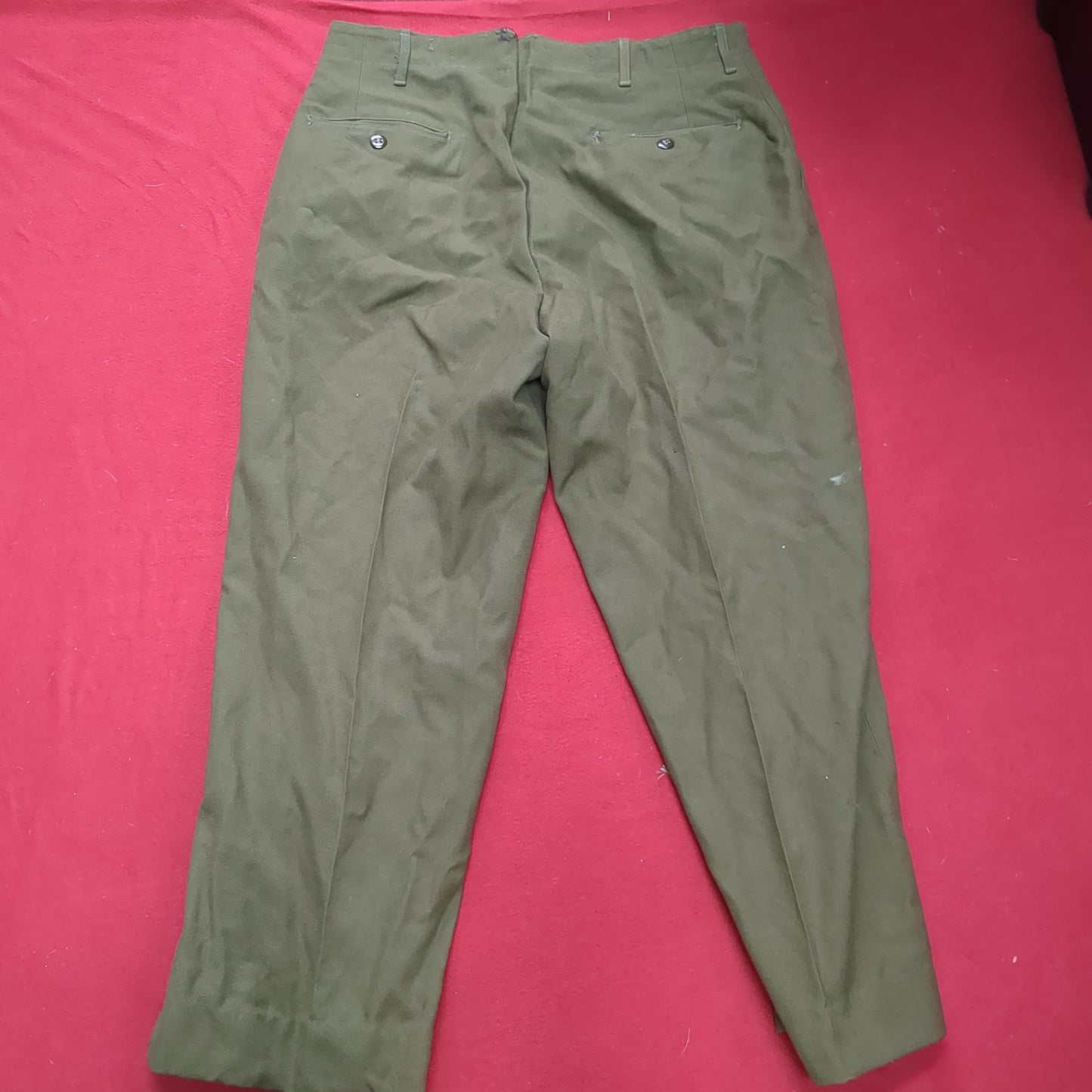 Vintage Medium Regular US Army Trousers Field Wool Serge OG-108 (aa14-8)