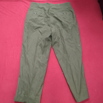Vintage Medium Regular US Army Trousers Field Wool Serge OG-108 (aa14-8)