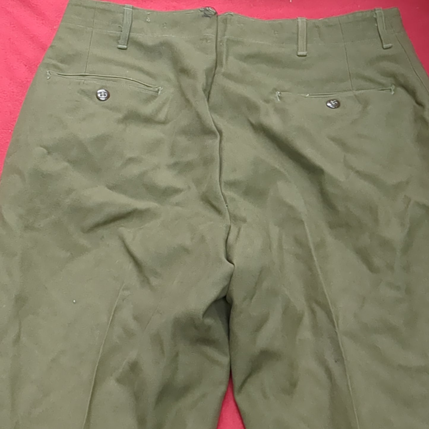 Vintage Medium Regular US Army Trousers Field Wool Serge OG-108 (aa14-8)