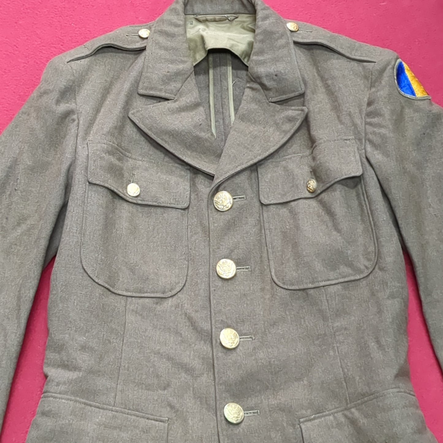 WWII 1941 37 Regular Army Wool Uniform Vintage Jacket (aa13-63)