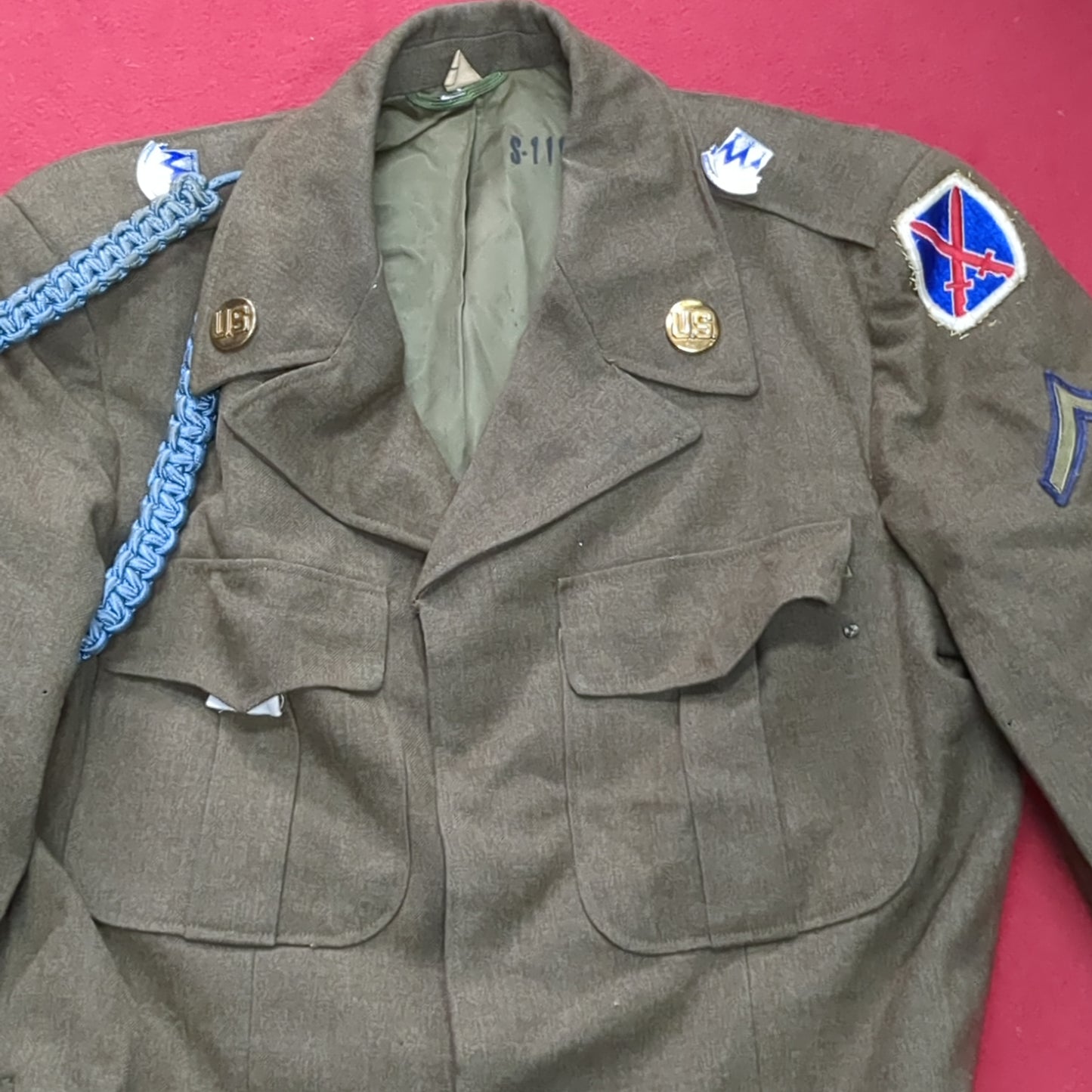 WWII ODM-1950 38 Long Army Ike Wool Vintage Jacket (aa13-41)