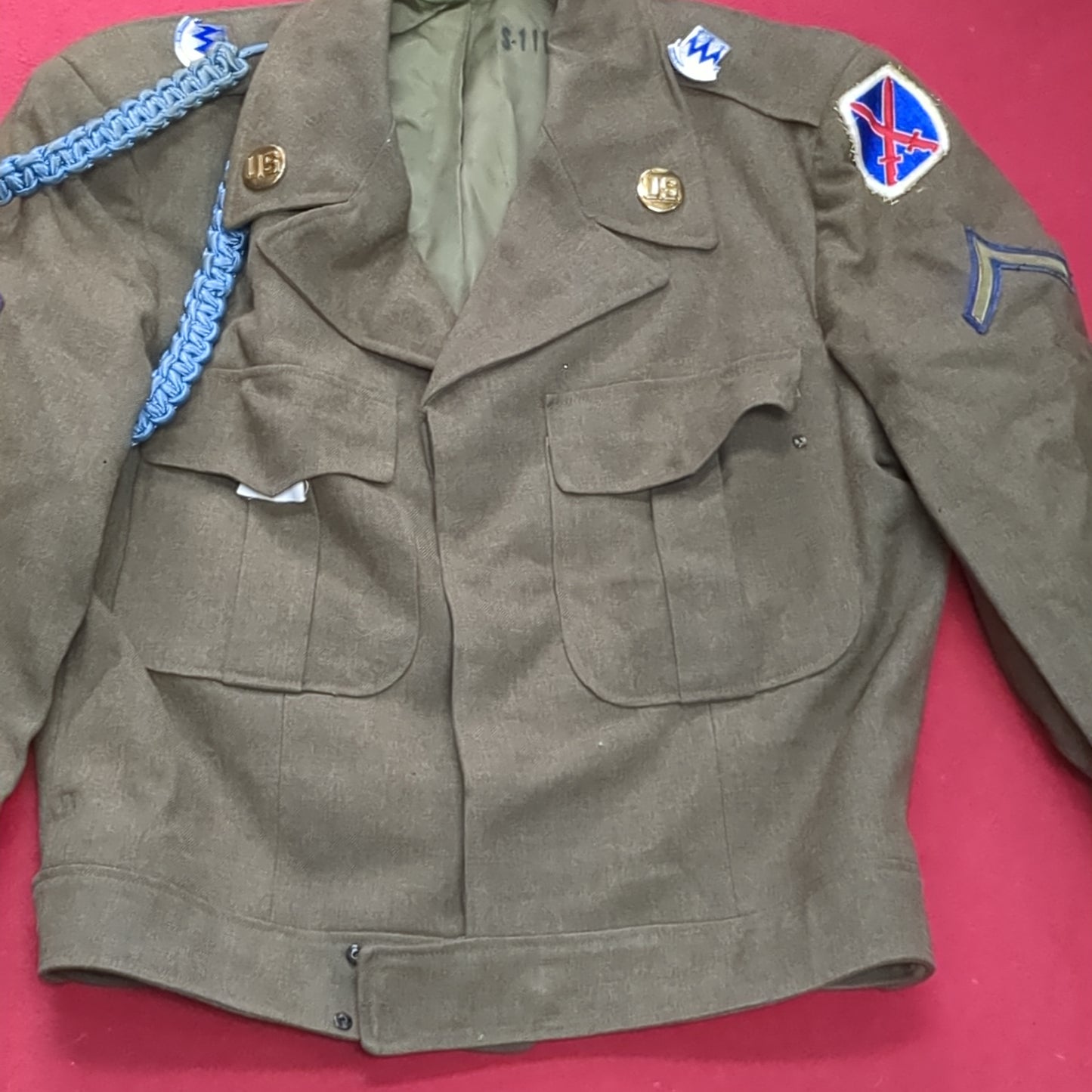 WWII ODM-1950 38 Long Army Ike Wool Vintage Jacket (aa13-41)