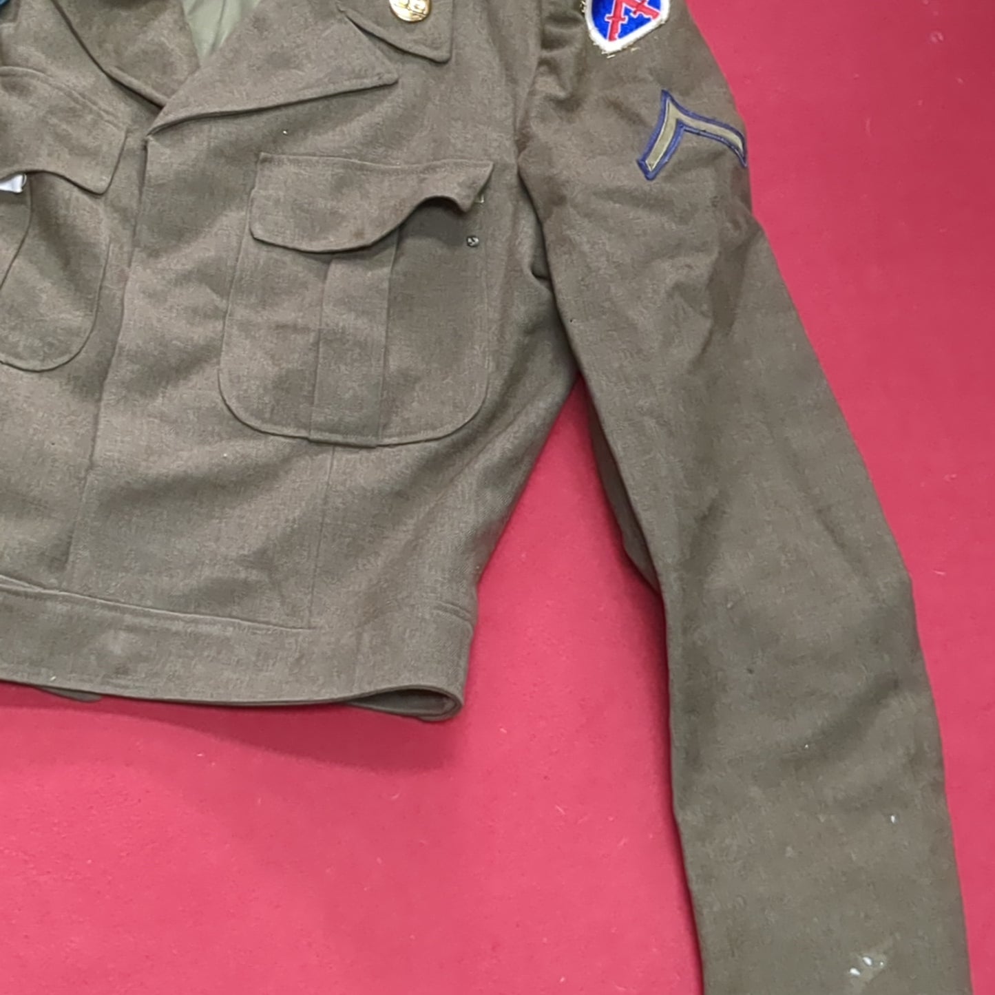 WWII ODM-1950 38 Long Army Ike Wool Vintage Jacket (aa13-41)