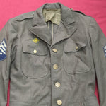 WWII 1941 35 Long 35L Army Wool Uniform Vintage Jacket (26a65)
