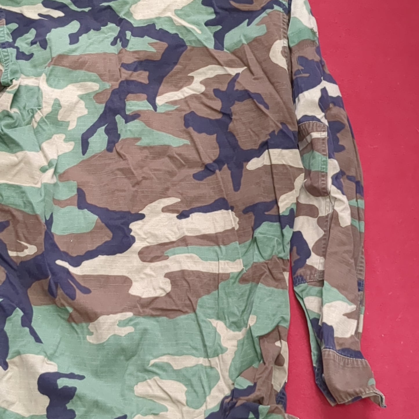 US Army Woodland Camo Hot Weather Coat Size Small Long (aa14-24)