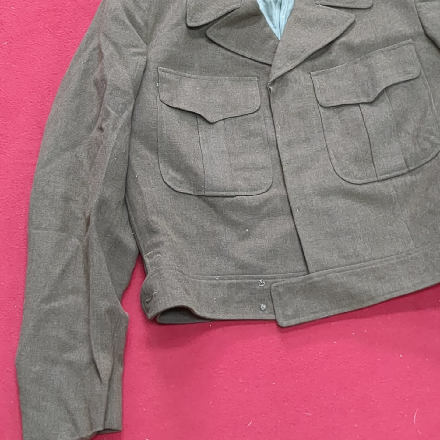 Vintage WWII 1952 38L IKE M-1950 Jacket, Field, Wool OD Good Condition (aa15-AUG78)