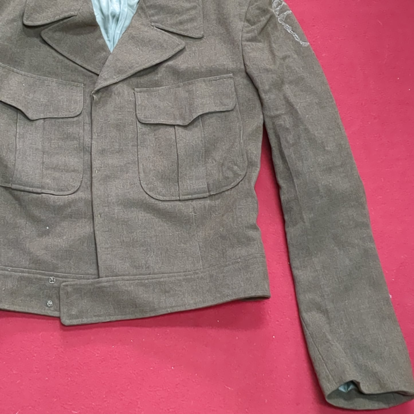 Vintage WWII 1952 38L IKE M-1950 Jacket, Field, Wool OD Good Condition (aa15-AUG78)