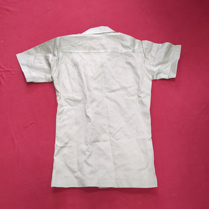 Vintage Vietnam Era US Army Men's Small Tan 445 Short-Sleeve Shirt Good Condition (aa15-AUG80)