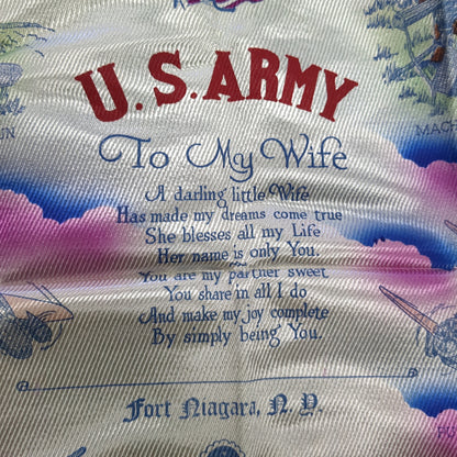 Vintage "FORT NIAGARA US ARMY TO MY LOVING WIFE" 16"x16" Throw Pillow Cover (26s ac09-20)
