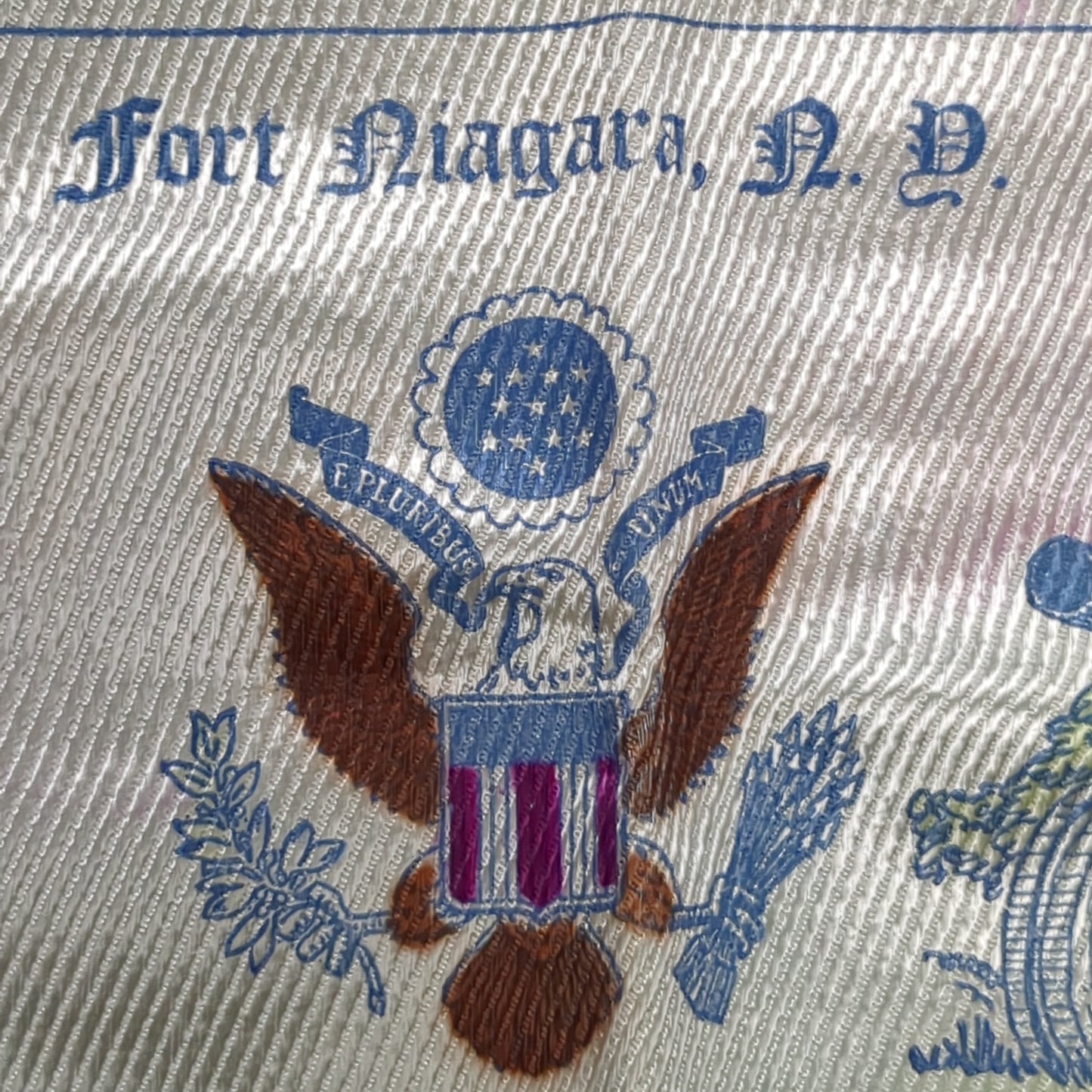 Vintage "FORT NIAGARA US ARMY TO MY LOVING WIFE" 16"x16" Throw Pillow Cover (26s ac09-20)