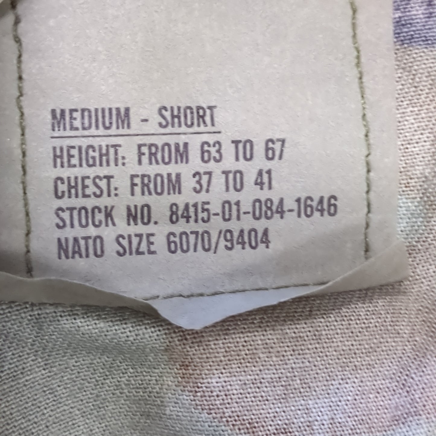 US Army Woodland Camo Temperate Combat Coat Size Medium Short (aa01-24)