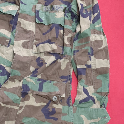 US Army Small Long BDU Woodland Camo Top Jacket Uniform (aa05-3)