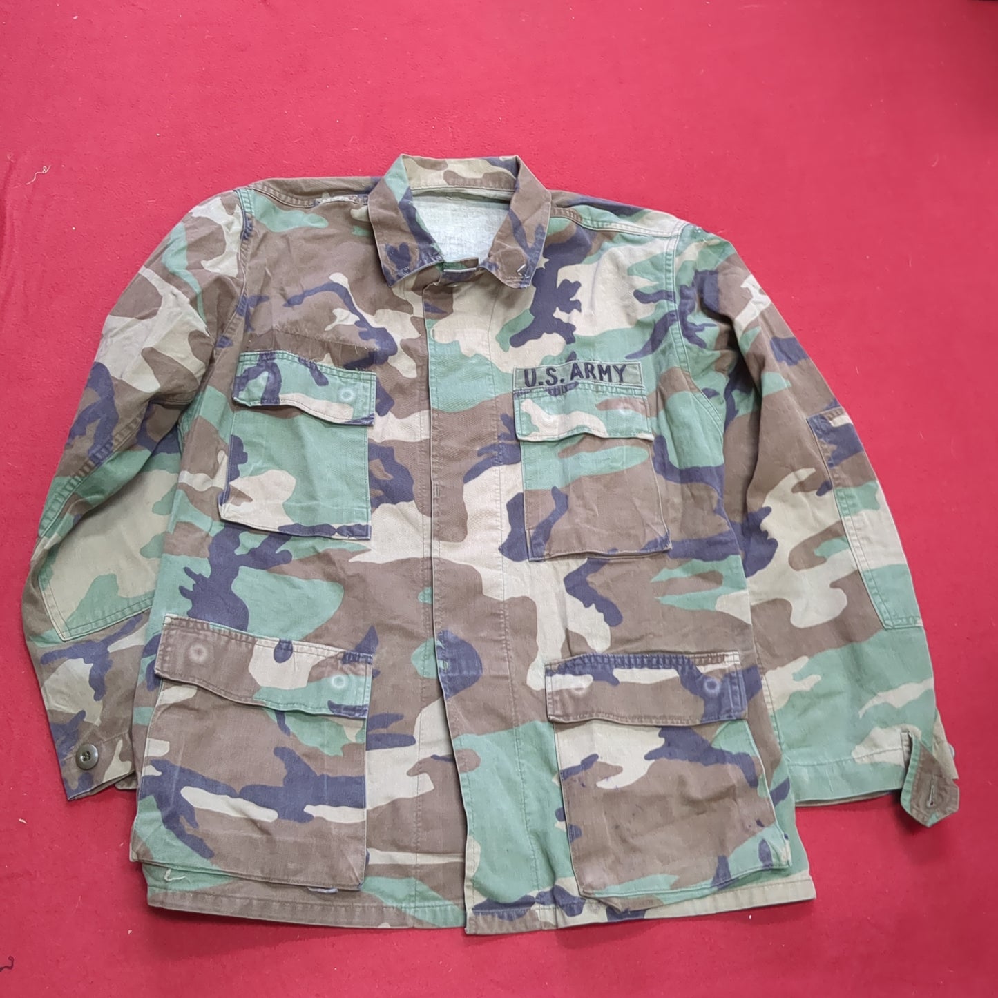 US Army Small Regular BDU Woodland Camo Top Jacket Uniform (aa05-8)