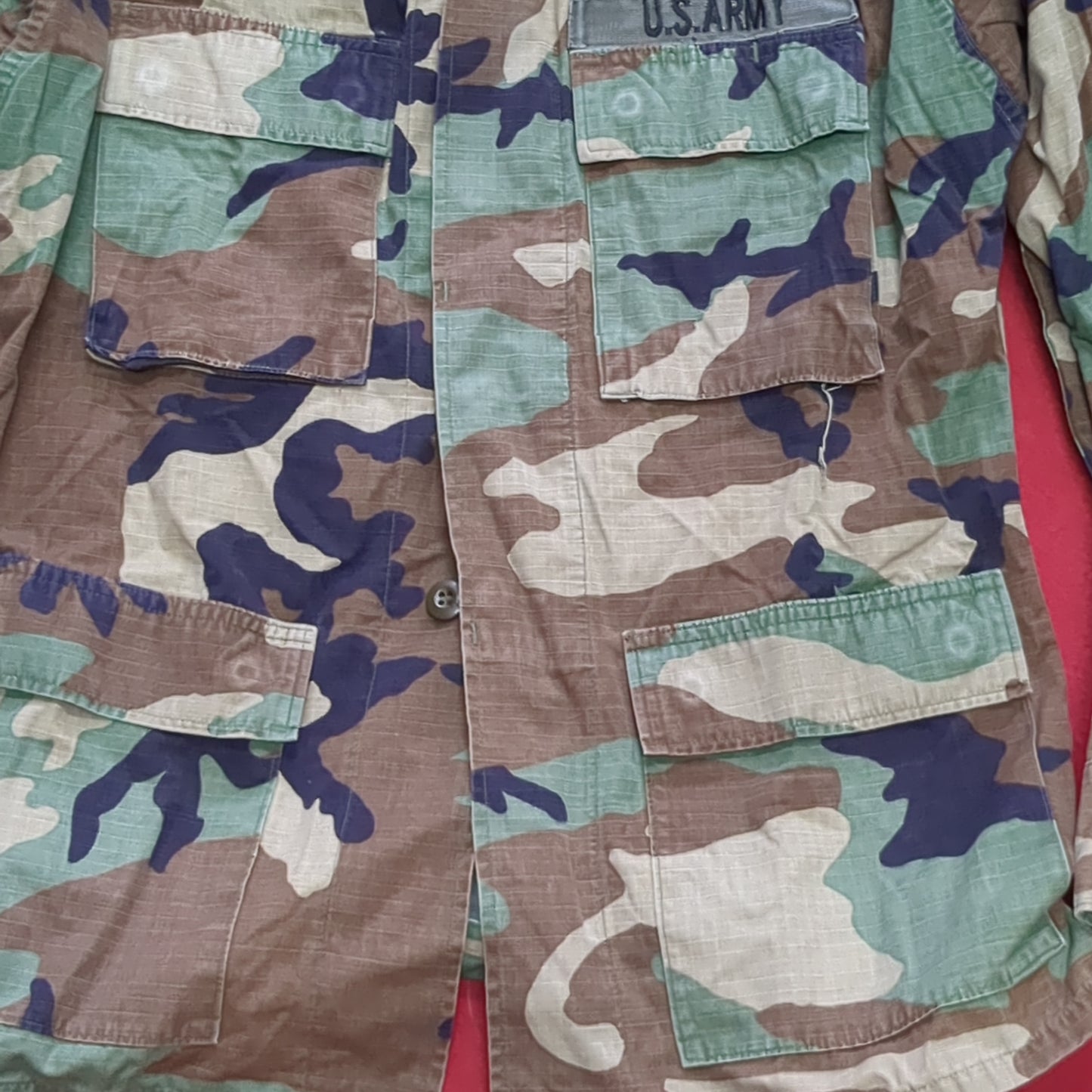 US Army Small Regular BDU Woodland Camo Top Jacket Uniform (aa05-17)