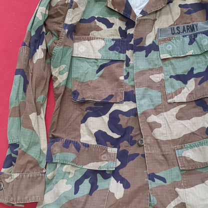 US Army Small Regular BDU Woodland Camo Top Jacket Uniform (aa05-17)