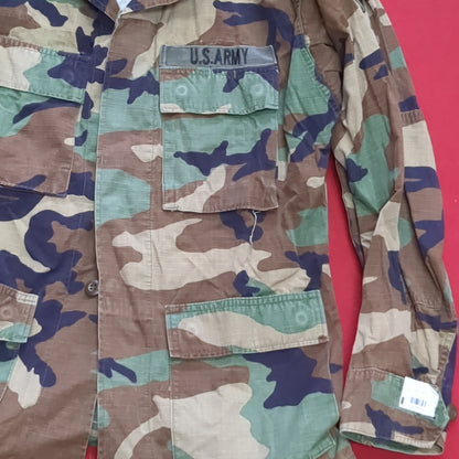 US Army Small Regular BDU Woodland Camo Top Jacket Uniform (aa05-17)