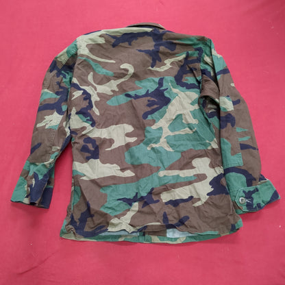 US Army Small Short BDU Woodland Camo Top Jacket Uniform (aa04-7)