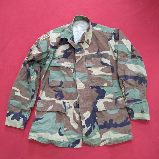 US Army Small Short BDU Woodland Camo Top Jacket Uniform (aa04-15)