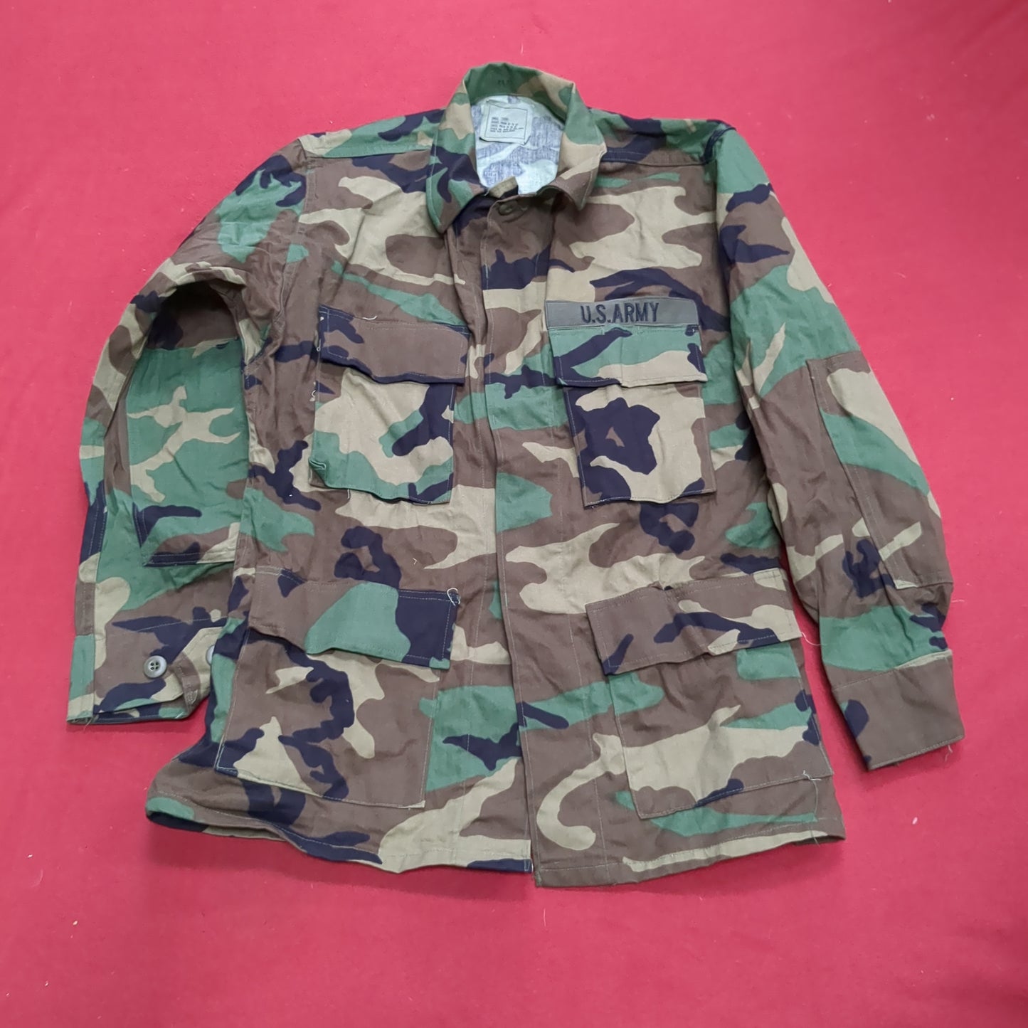 US Army Small Short BDU Woodland Camo Top Jacket Uniform (aa04-1)