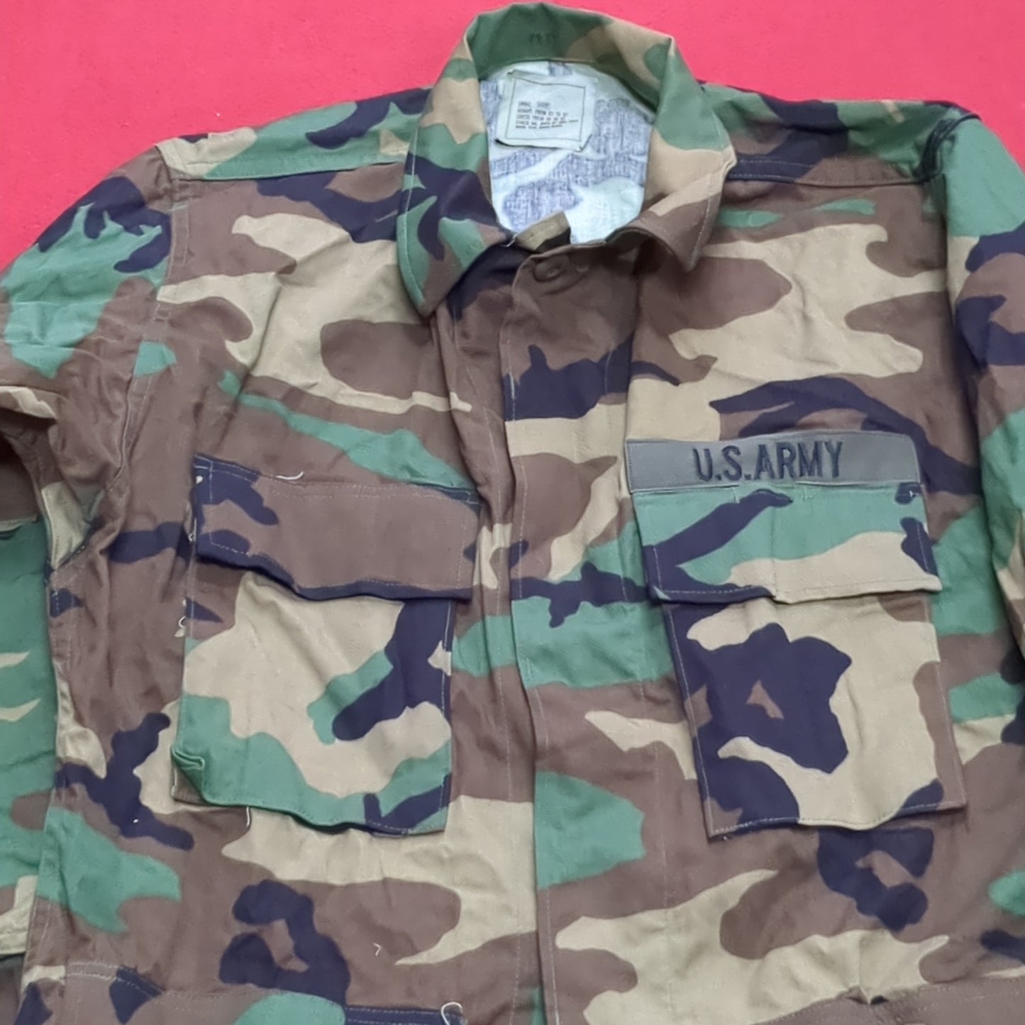 US Army Small Short BDU Woodland Camo Top Jacket Uniform (aa04-1)