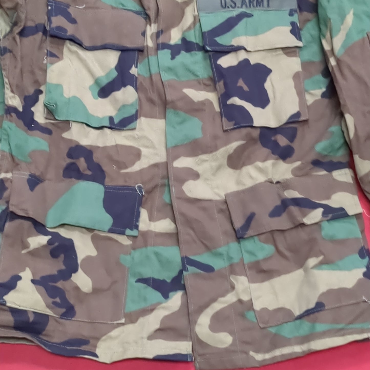 US Army Small Short BDU Woodland Camo Top Jacket Uniform (aa04-1)