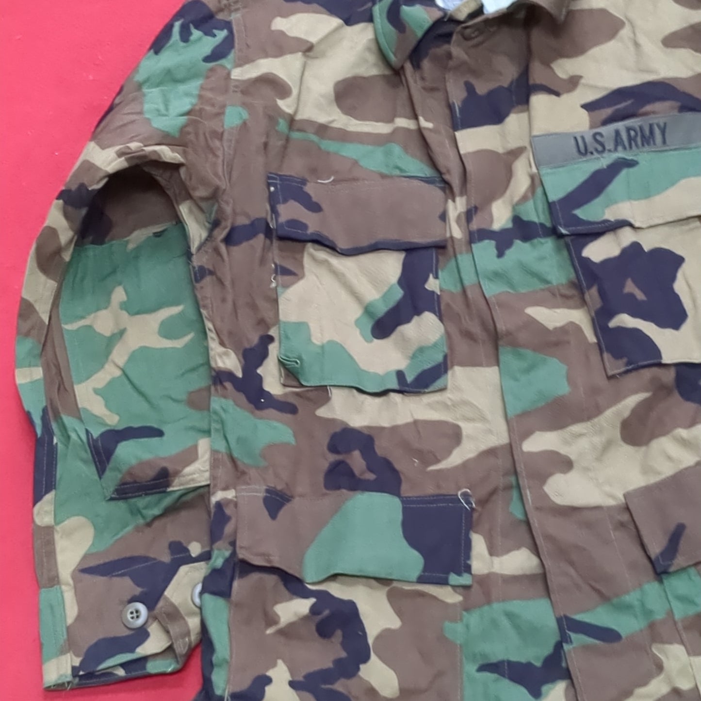 US Army Small Short BDU Woodland Camo Top Jacket Uniform (aa04-1)