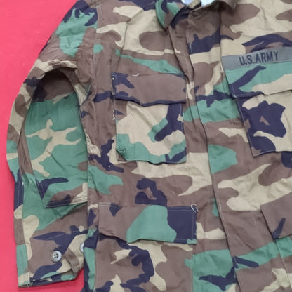 US Army Small Short BDU Woodland Camo Top Jacket Uniform (aa04-1)
