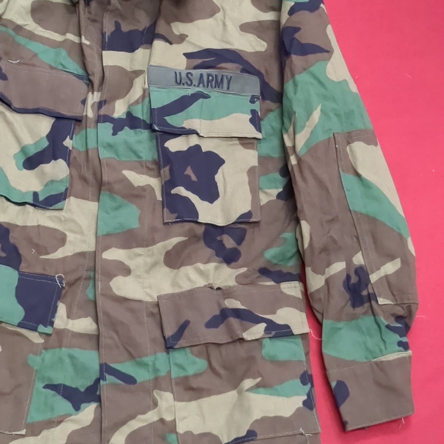 US Army Small Short BDU Woodland Camo Top Jacket Uniform (aa04-1)