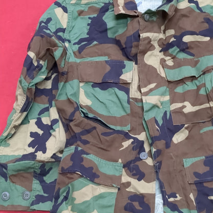 US Army Small Short BDU Woodland Camo Top Jacket Uniform (aa04-17)