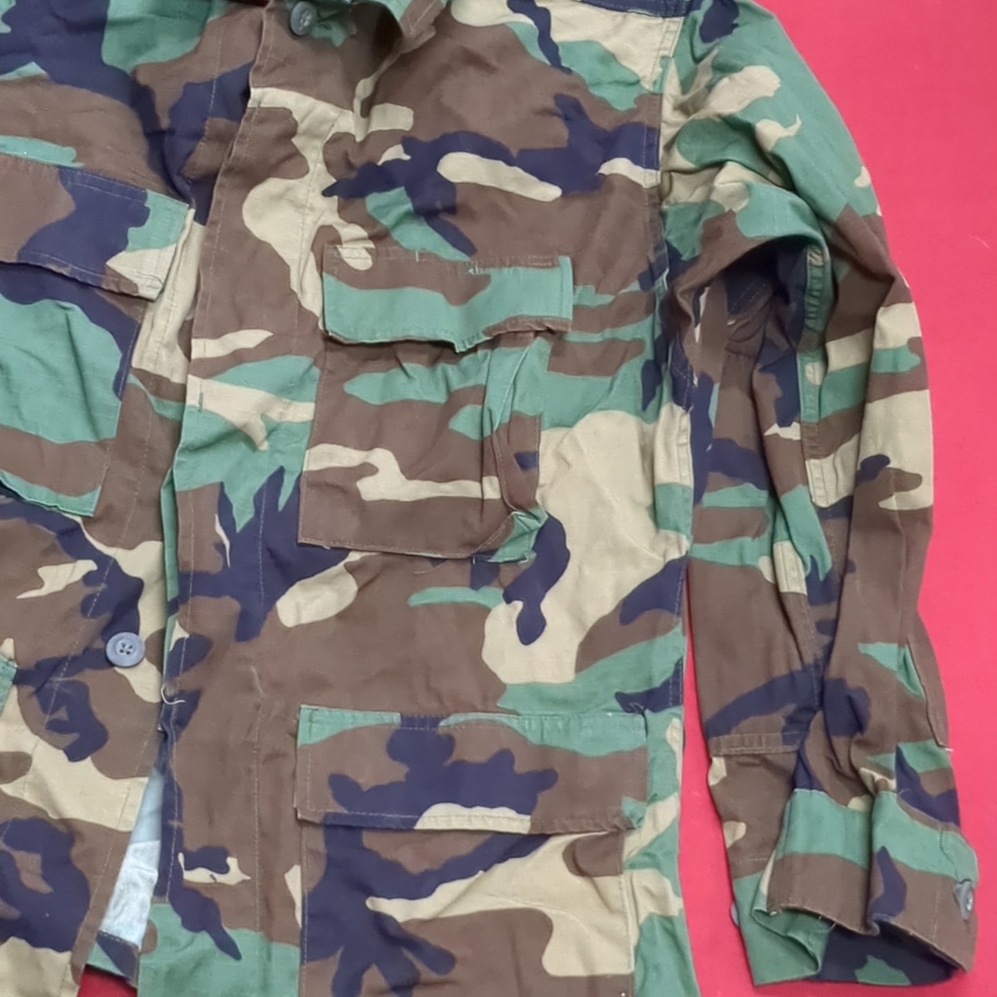 US Army Small Short BDU Woodland Camo Top Jacket Uniform (aa04-17)