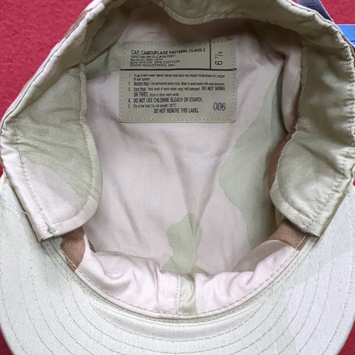 US Army Patrol Cap 6 7/8 DCU Desert Class 1 Camo (11s (ab10-9)