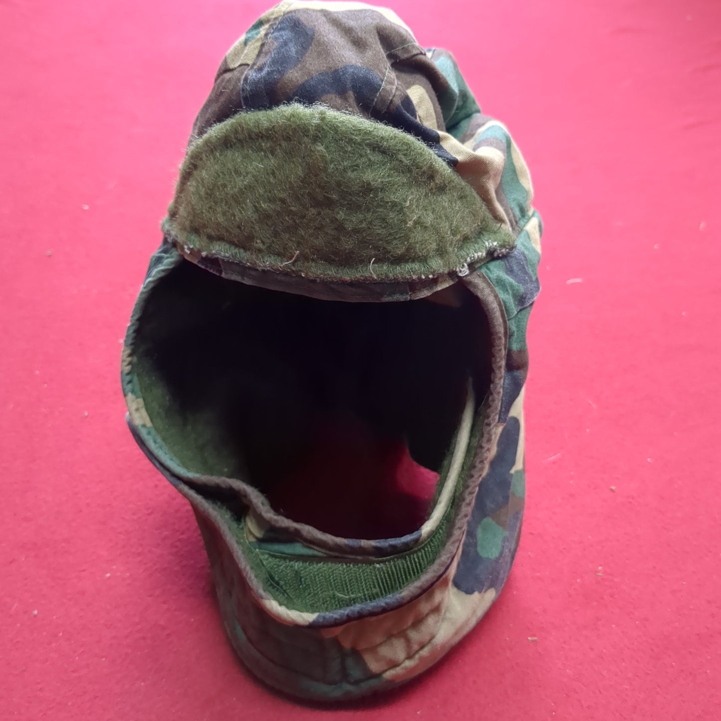VINTAGE US Army 6 3/4 Cold Weather Liner Pile Cap BDU Woodland Camo (11s (ab10-21)