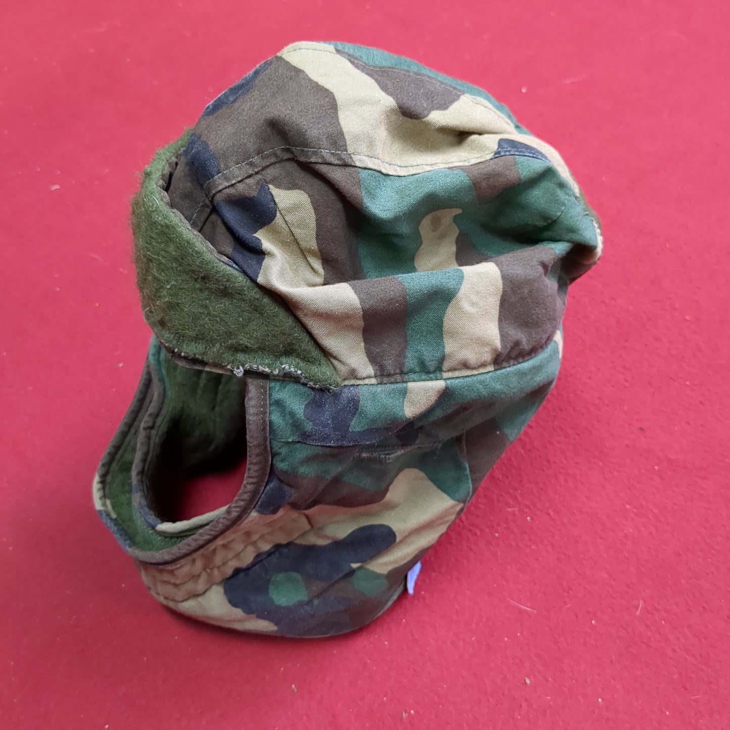 VINTAGE US Army 6 3/4 Cold Weather Liner Pile Cap BDU Woodland Camo (11s (ab10-21)