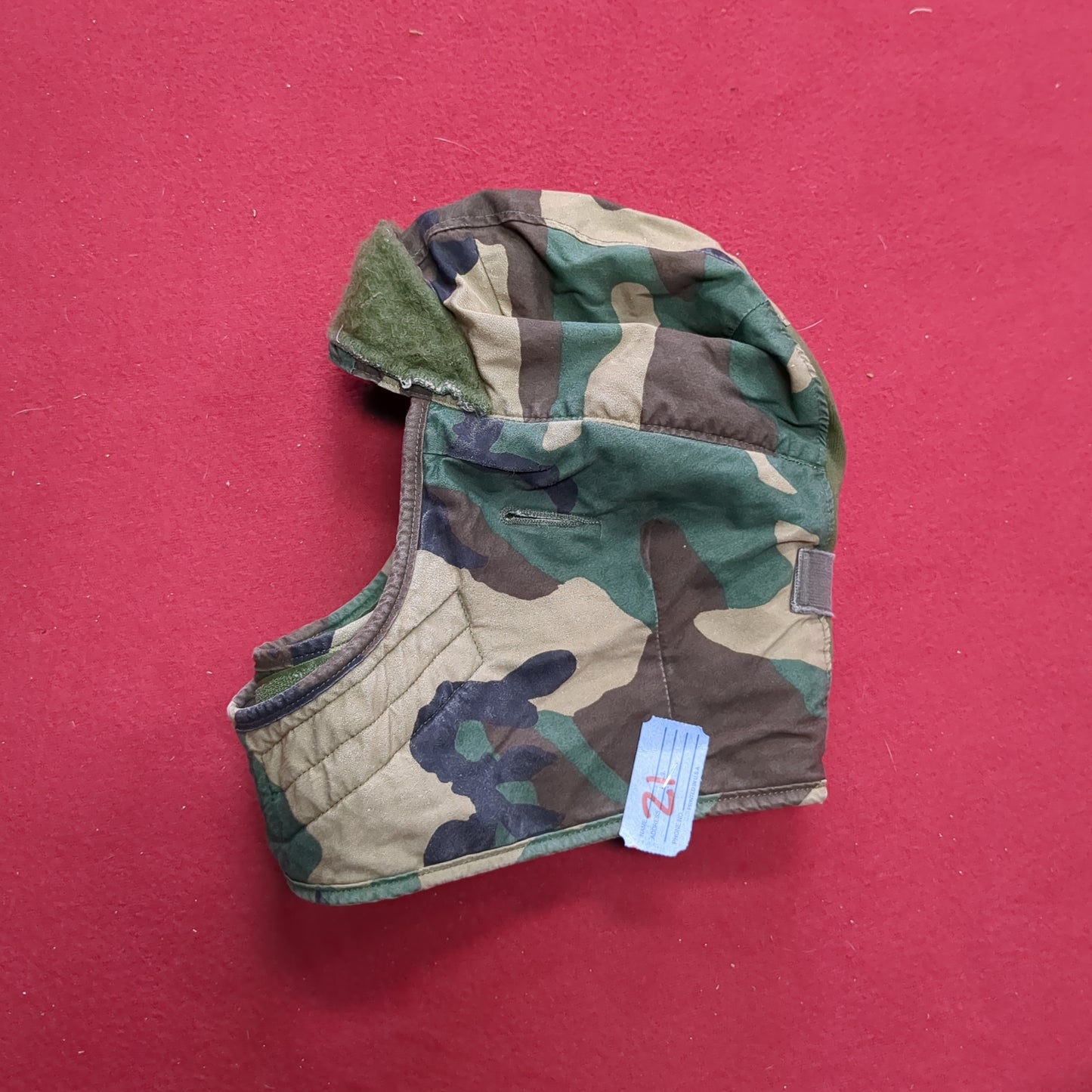 VINTAGE US Army 6 3/4 Cold Weather Liner Pile Cap BDU Woodland Camo (11s (ab10-21)