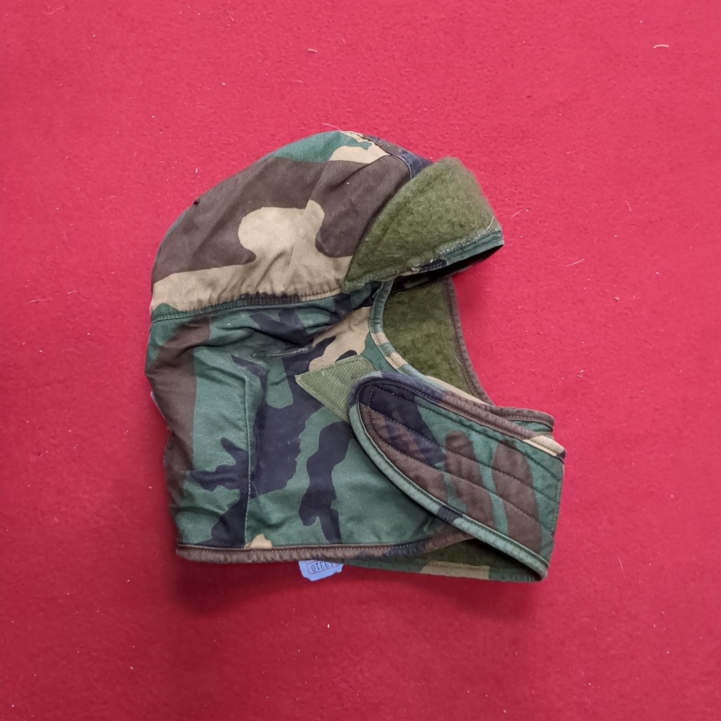 VINTAGE US Army 6 3/4 Cold Weather Liner Pile Cap BDU Woodland Camo (11s (ab10-21)