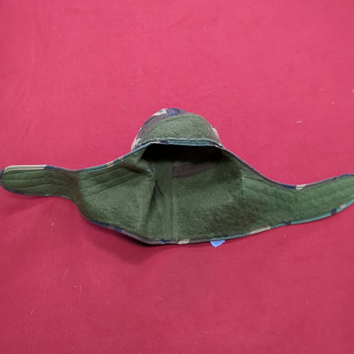 VINTAGE US Army 6 3/4 Cold Weather Liner Pile Cap BDU Woodland Camo (11s (ab10-21)