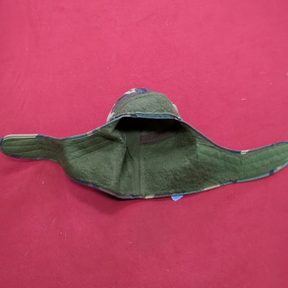 VINTAGE US Army 6 3/4 Cold Weather Liner Pile Cap BDU Woodland Camo (11s (ab10-21)