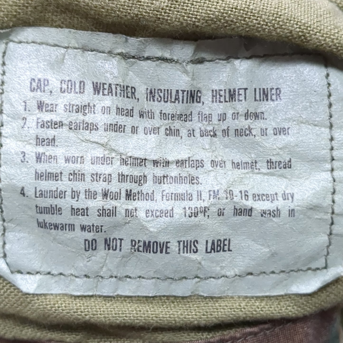 VINTAGE US Army 6 3/4 Cold Weather Liner Pile Cap BDU Woodland Camo (11s (ab10-21)