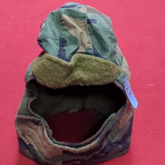 VINTAGE US Army 7 Cold Weather Liner Pile Cap BDU Woodland Camo (11s (ab10-22)