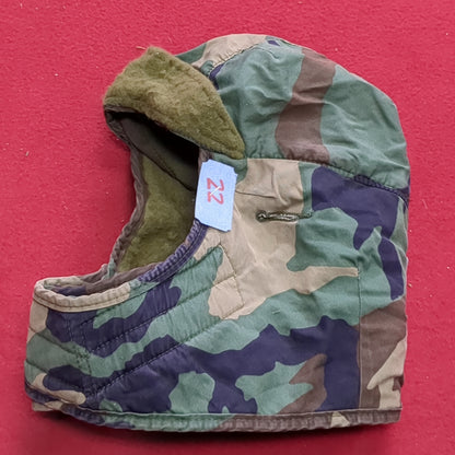 VINTAGE US Army 7 Cold Weather Liner Pile Cap BDU Woodland Camo (11s (ab10-22)